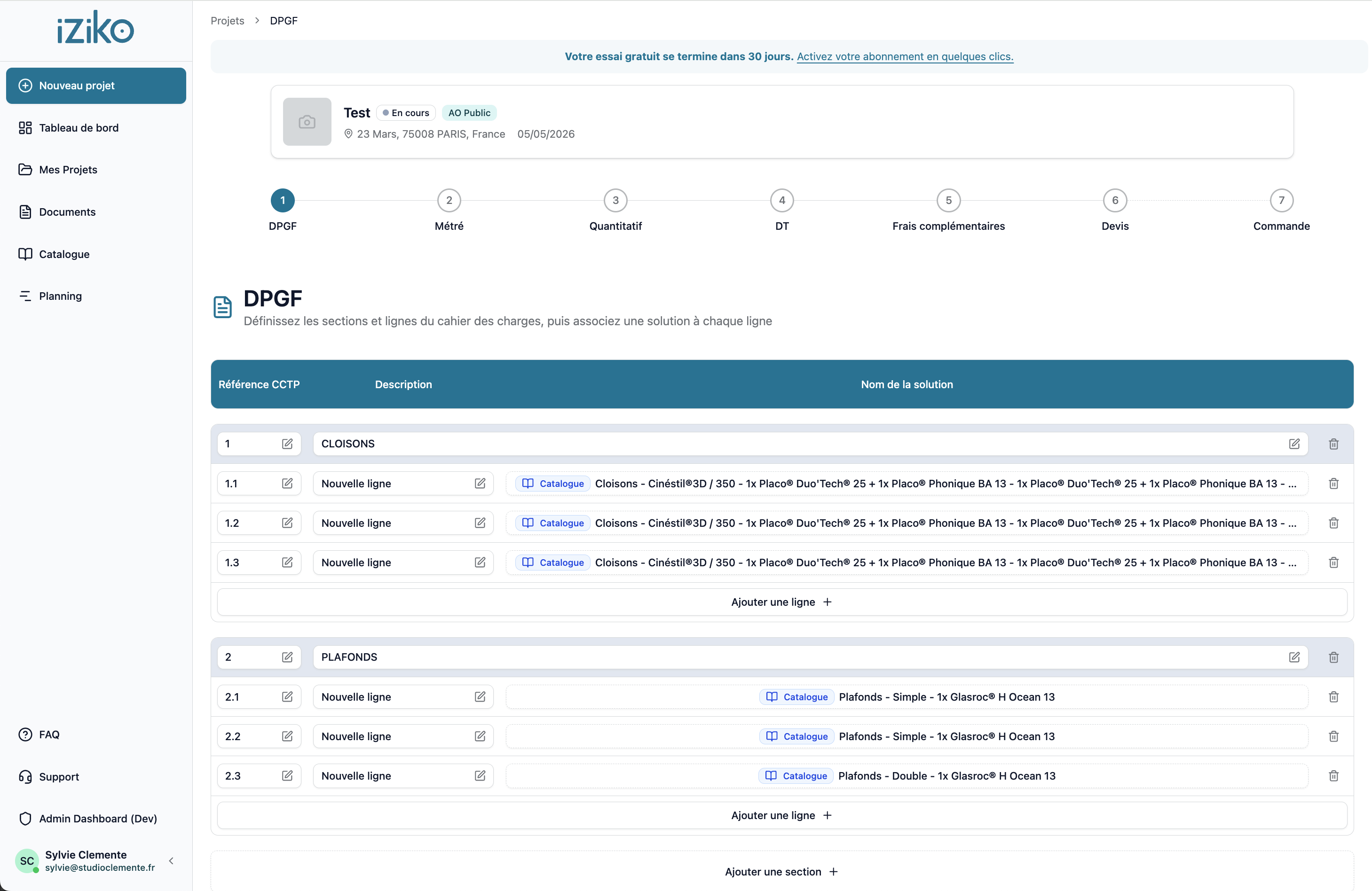 Quantitatifs générés automatiquement dans iziko
