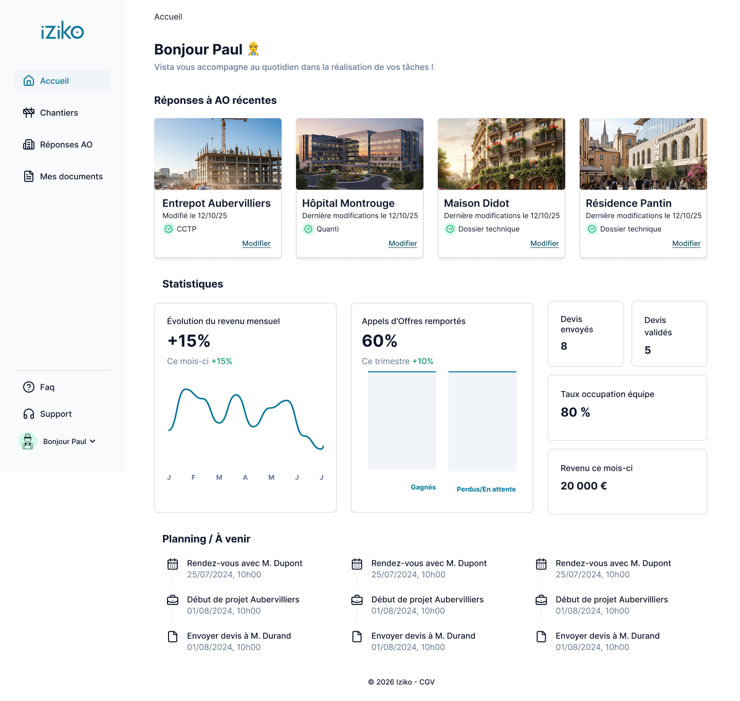 Exemple de réponse à un appel d'offres avec iziko